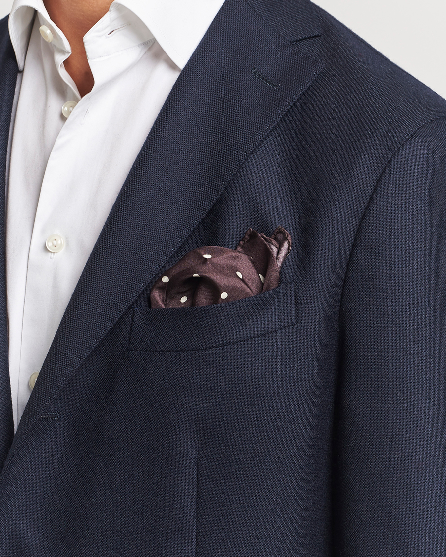 Uomini | Fazzoletti da taschino | Morris | Dot Pocket Square Brown