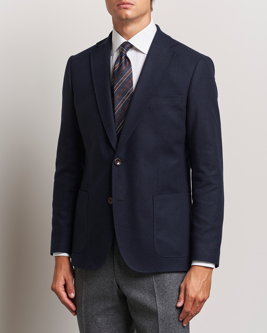 Uomini | Preppy Authentic | Morris | Flannel Wool Blazer Navy