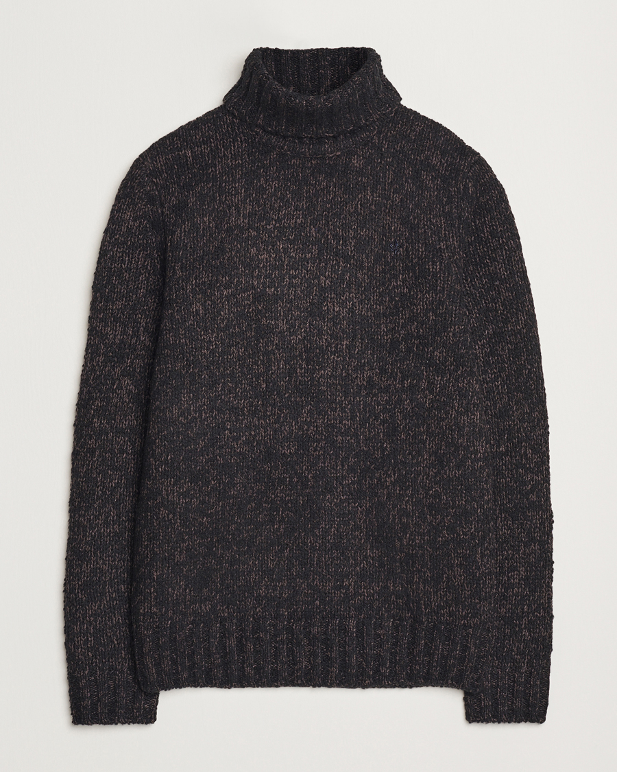 Uomini | Maglieria | Morris | Herbert Heavy Knitted Rollneck Brown