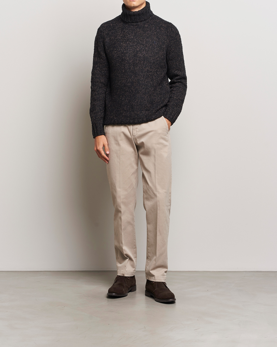 Uomini | Maglieria | Morris | Herbert Heavy Knitted Rollneck Brown