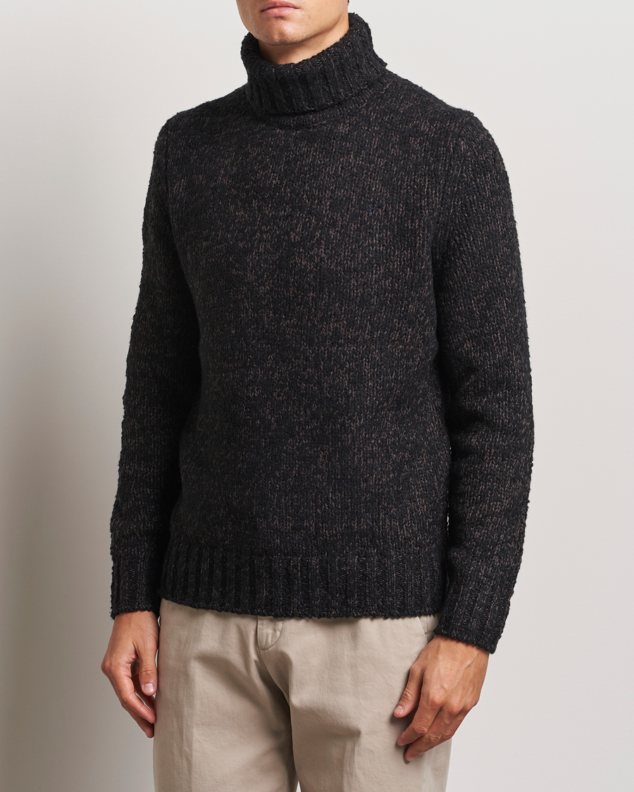 Uomini | Maglieria | Morris | Herbert Heavy Knitted Rollneck Brown