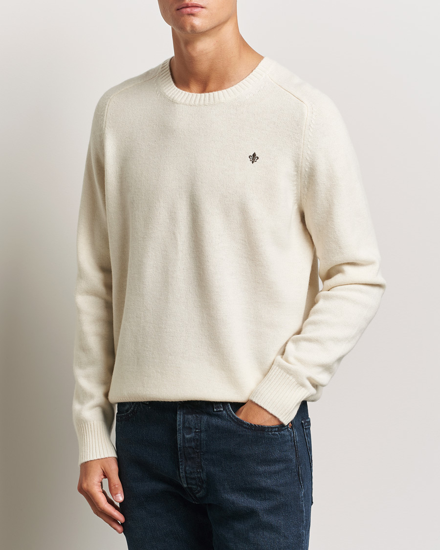 Uomini | Morris | Morris | Hertford Merino Crew Neck Off White