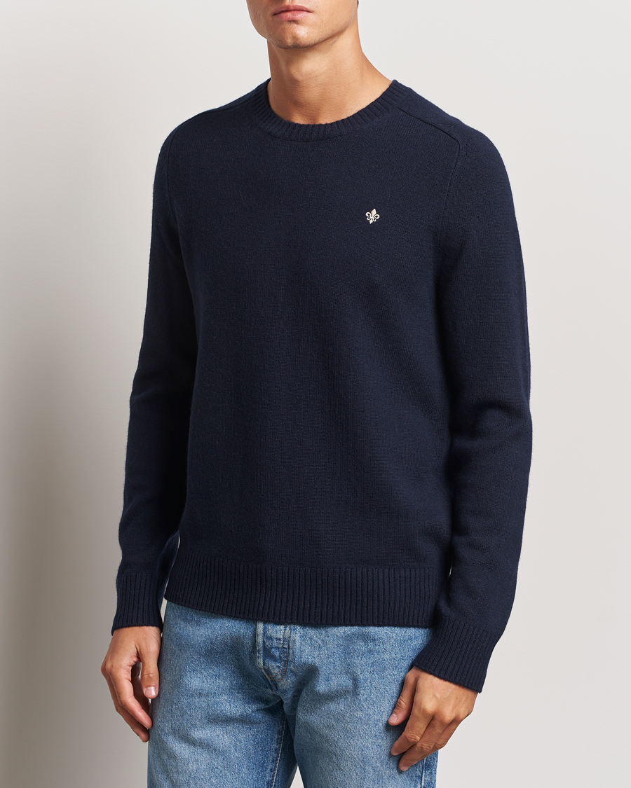 Uomini |  | Morris | Hertford Merino Crew Neck Navy