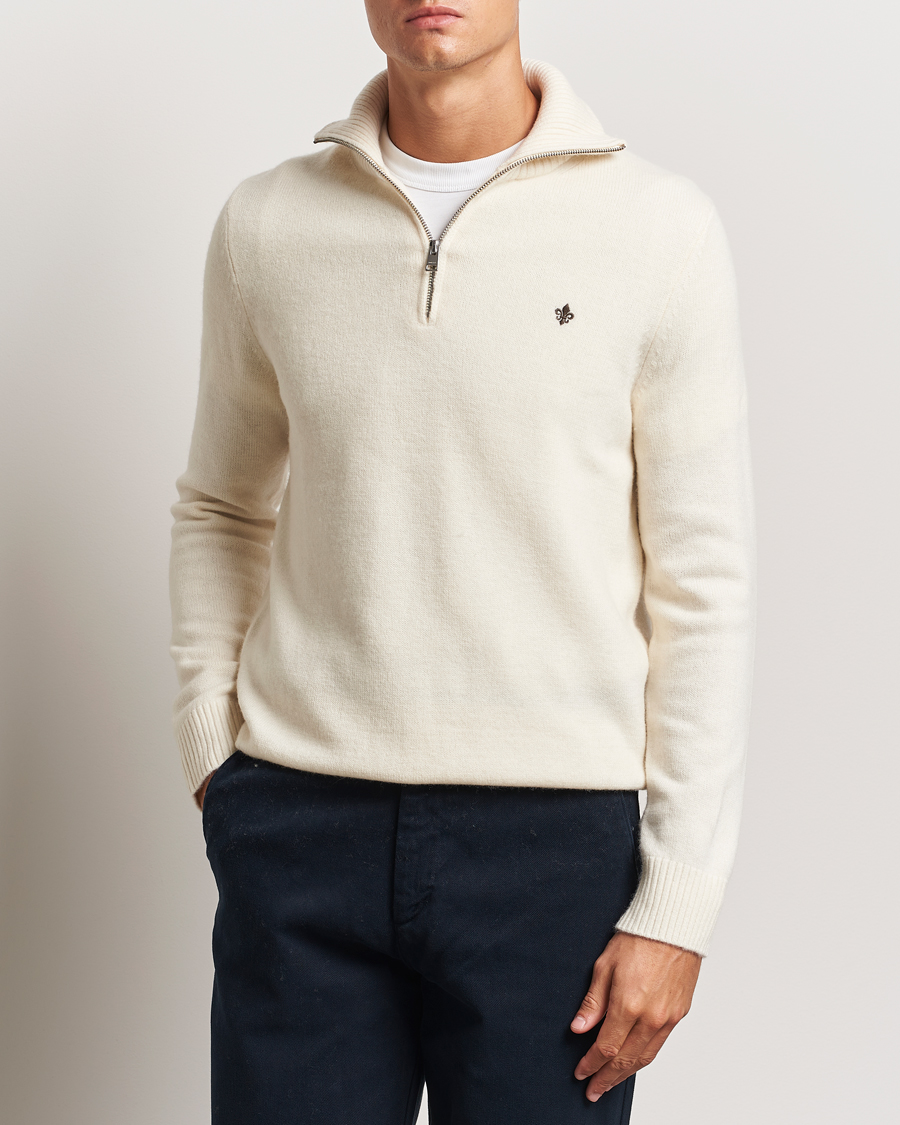 Uomini | Half-zip | Morris | Hertford Merino Half Zip Off White