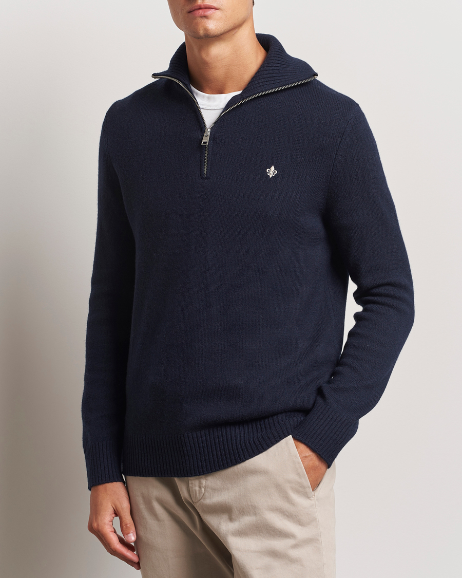 Uomini | Half-zip | Morris | Hertford Merino Half Zip Navy