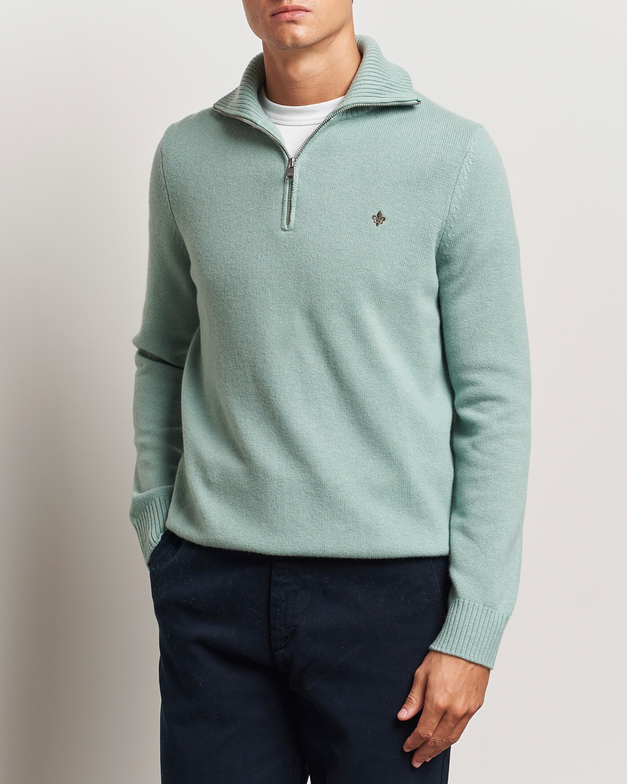 Uomini | Half-zip | Morris | Hertford Merino Half Zip Green