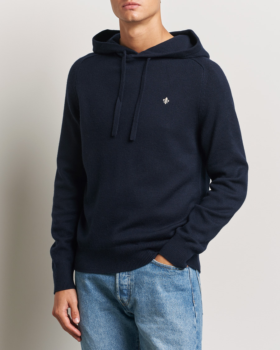 Uomini | Morris | Morris | Hertford Merino Hoodie Navy