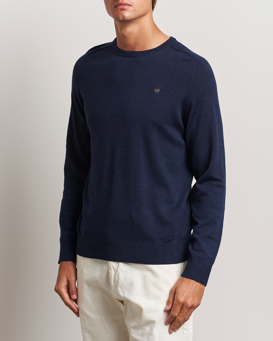 Uomini | Maglie a girocollo | Morris | Merino O-neck Blue