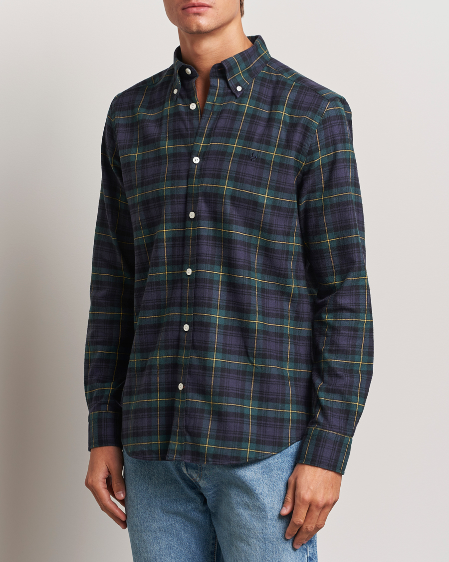 Uomini |  | Morris | Flannel Tartan Shirt Navy