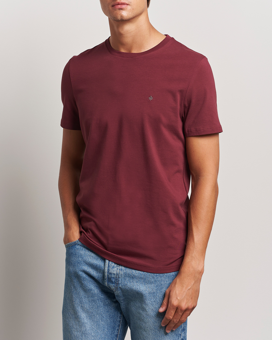 Uomini | Camicie a maniche corte | Morris | James Crew Neck Tee Wine Red