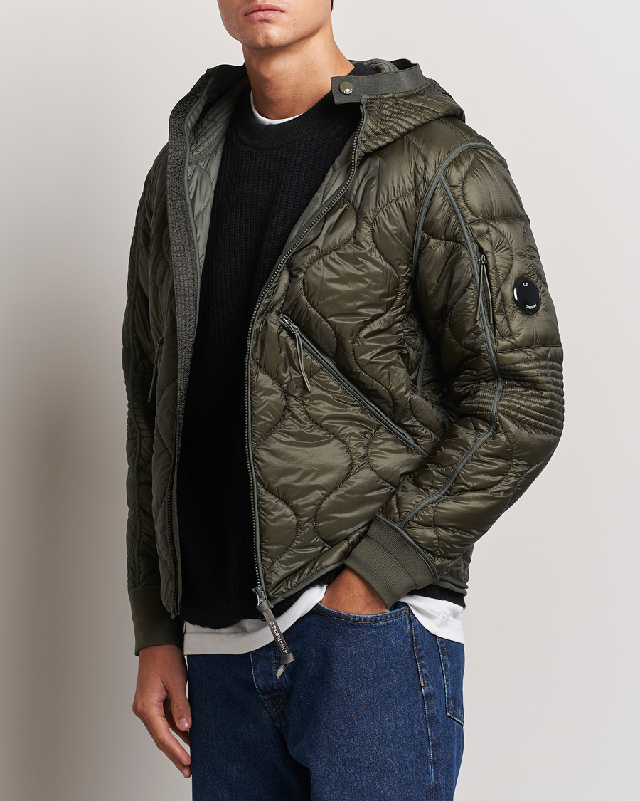 Uomini |  | C.P. Company | Primaloft Quilted Hood Jacket Green