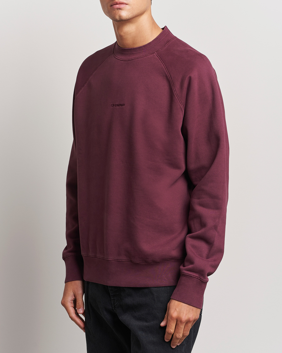 Uomini | Felpe | C.P. Company | Brushed Emerized Fleece Sweatshirt Burgundy