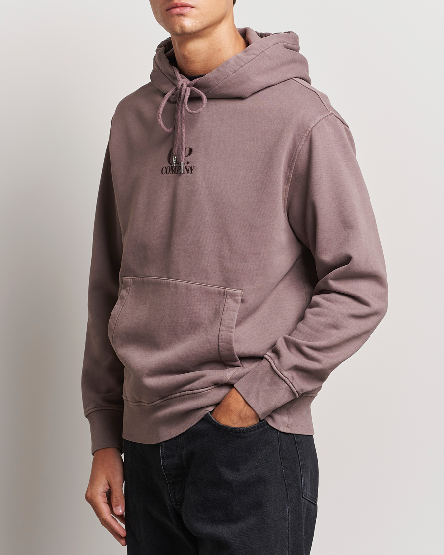 Uomini |  | C.P. Company | Brushed Emerized Fleece Hood Sweatshirt Washed Purple