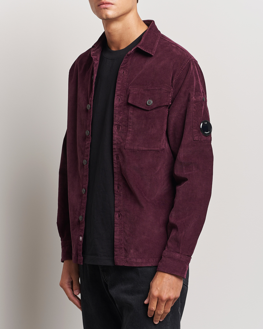 Uomini | Abbigliamento | C.P. Company | Corduroy Lens Overshirt Burgundy