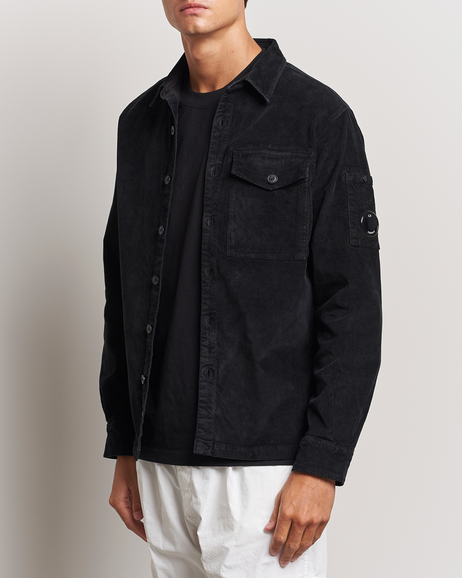 Uomini | Camicie | C.P. Company | Corduroy Lens Overshirt Black