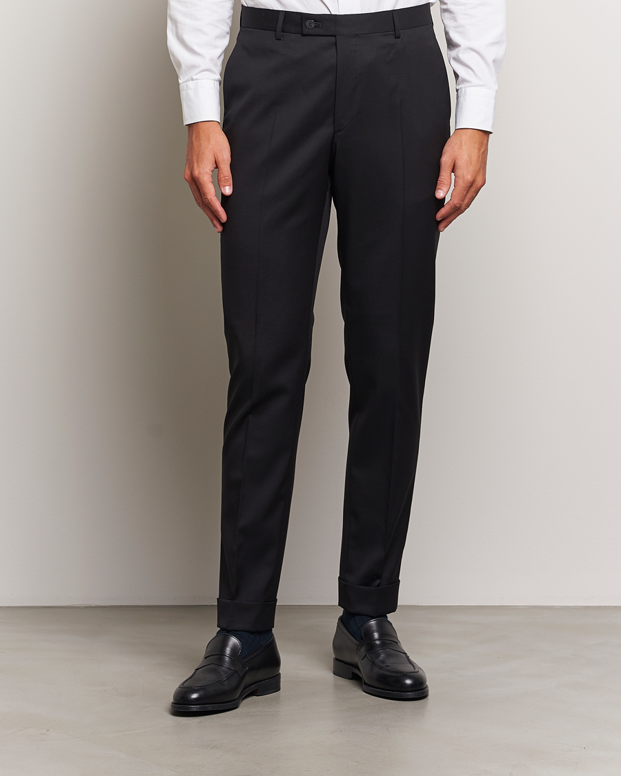 Uomini | Morris | Morris Heritage | Morris Prestige Wool Suit Trousers Black