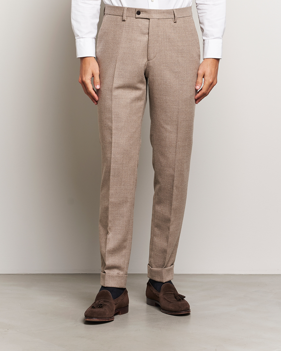 Uomini | Pantaloni | Morris Heritage | Morris Prestige Flannel Trousers Khaki