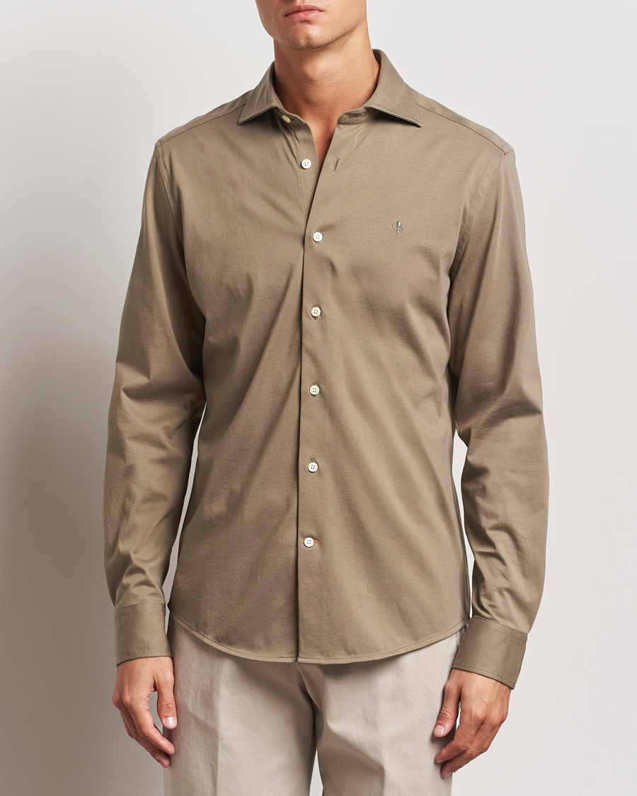 Uomini | Camicie casual | Morris | Dressed Jersey Shirt Olive