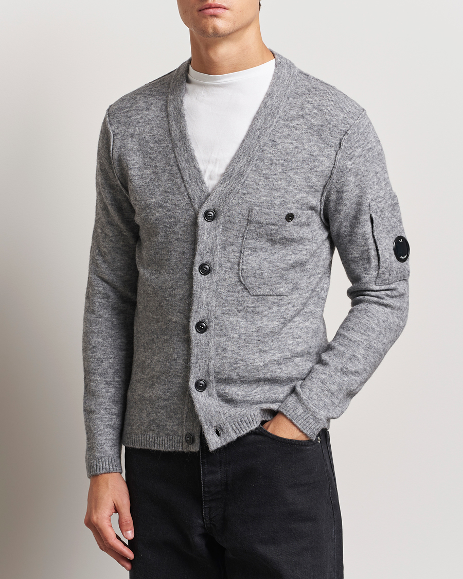 Uomini |  | C.P. Company | Alpaca/Wool Cardigan Grey Melange