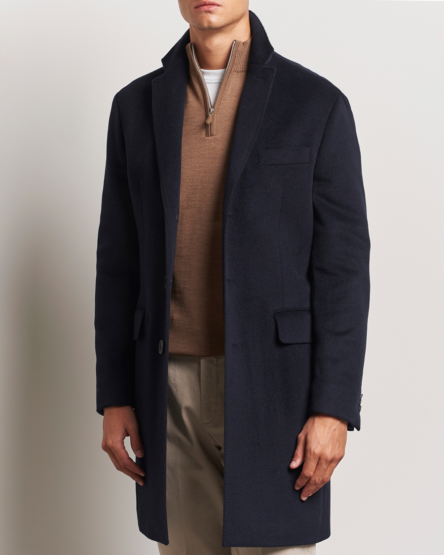 Uomini |  | Oscar Jacobson | Sylar Wool/Cashmere Coat Navy