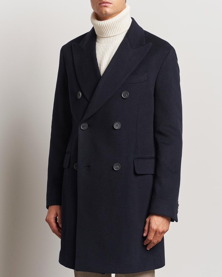 Uomini |  | Oscar Jacobson | Silvain DB Wool/Cashmere Coat Navy