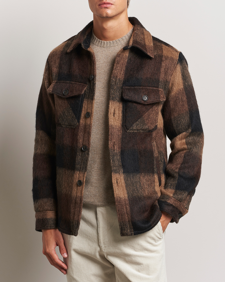 Uomini | Giacche formali | Oscar Jacobson | Maverick Checked Shirt Jacket Brown