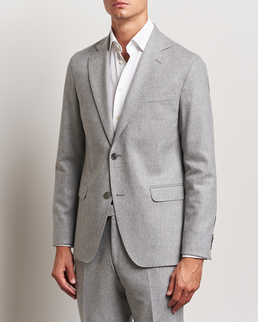 Uomini | Business casual | Oscar Jacobson | Fogerty Flannel Blazer Light Grey