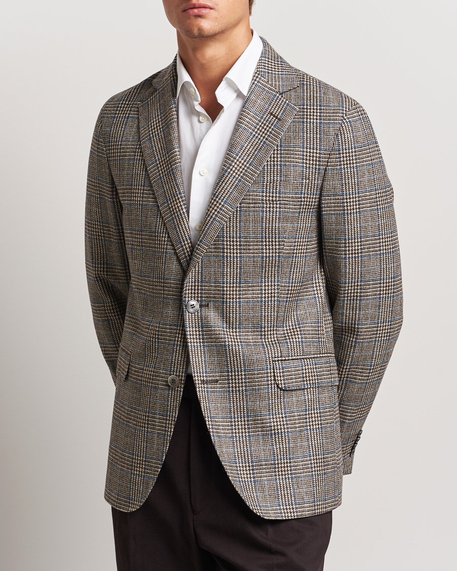 Uomini |  | Oscar Jacobson | Fogerty Prince of Wales Wool Blazer Beige