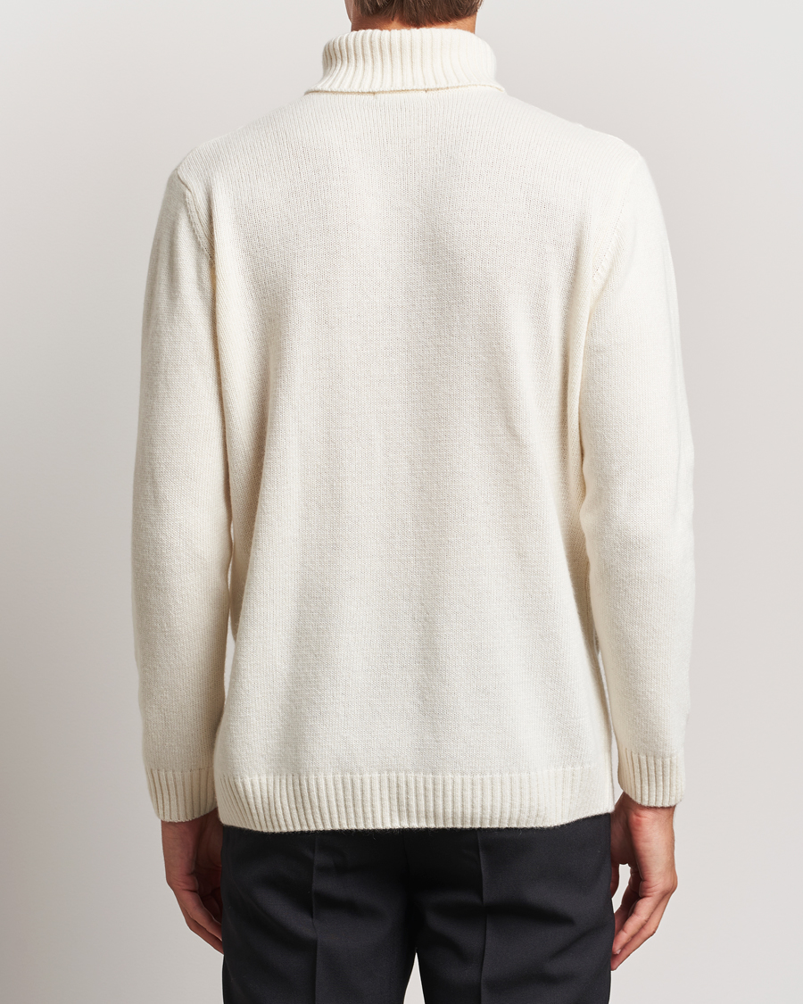 Uomini | Maglieria | Oscar Jacobson | Salomon Heavy Knitted Cable Rollneck White