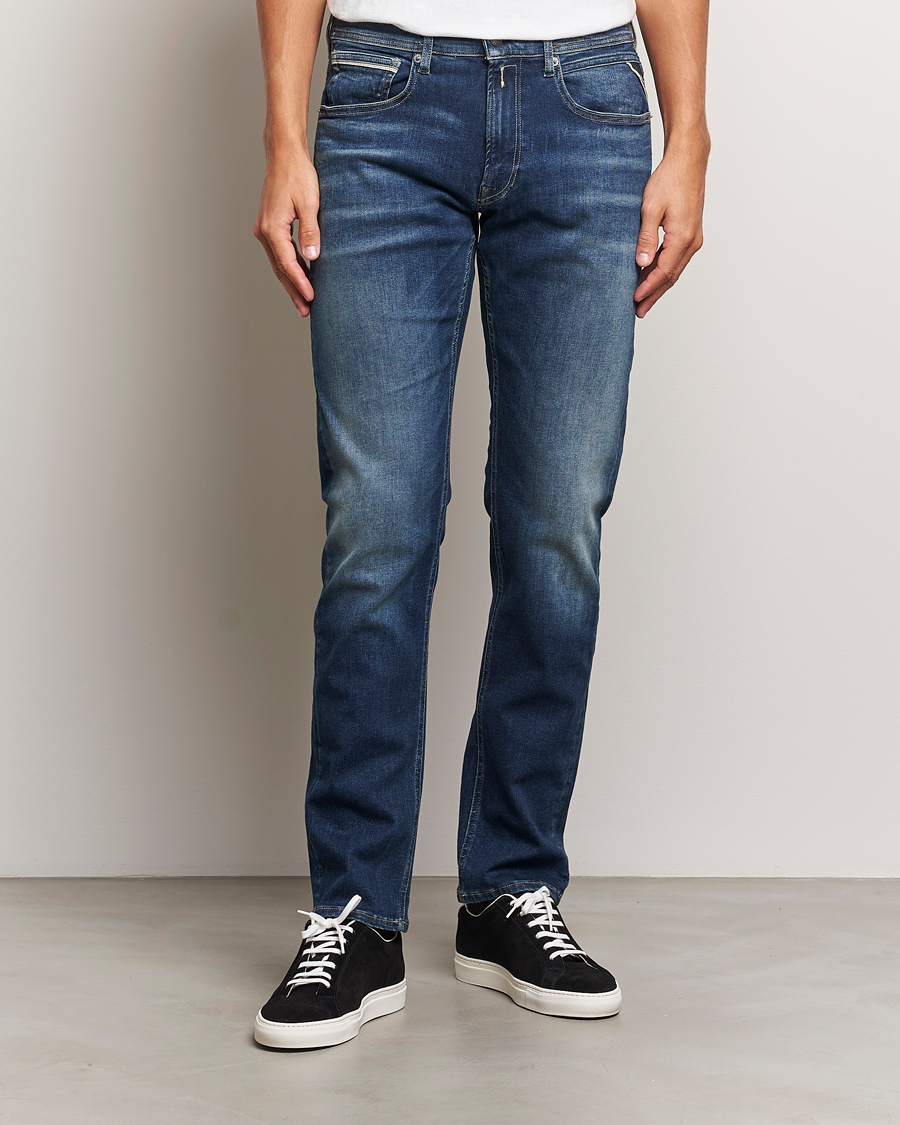 Uomini | Slim fit | Replay | Grover Hyperflex Dust Jeans Dark Blue