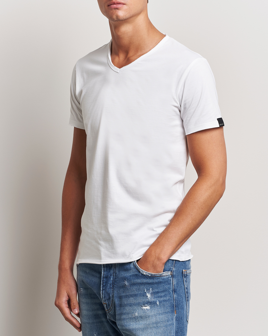 Uomini | Camicie a maniche corte | Replay | V-Neck T-Shirt White