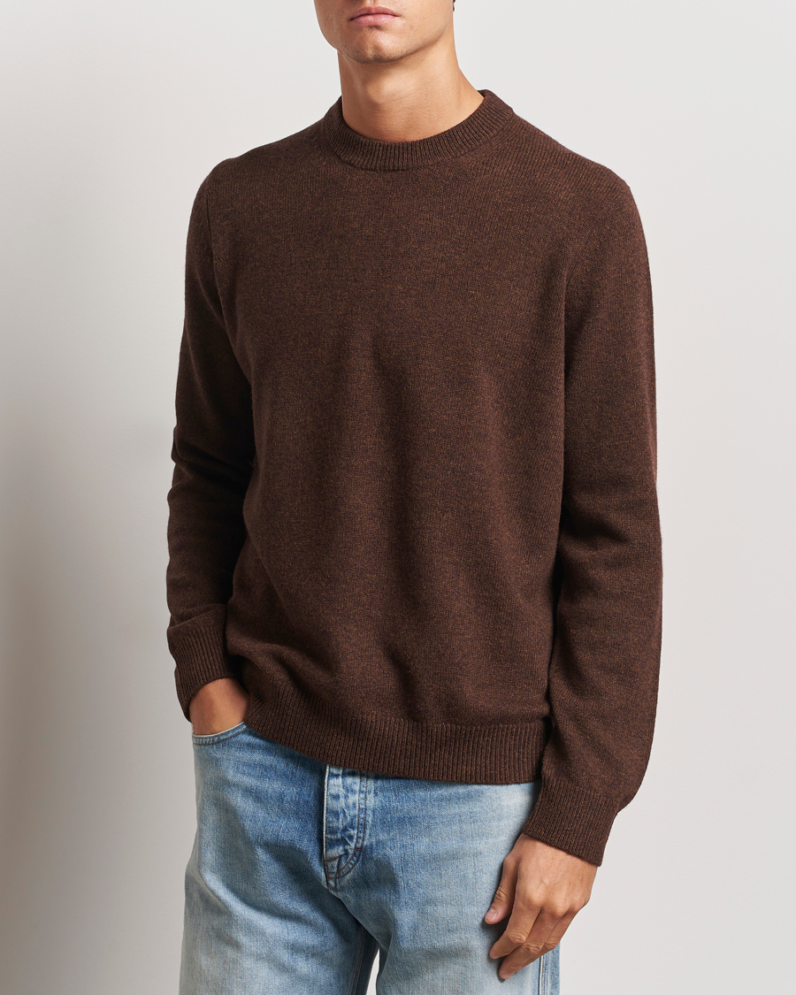 Uomini |  | Samsøe Samsøe | Isak Knitted Crew Neck Chocolate Brown