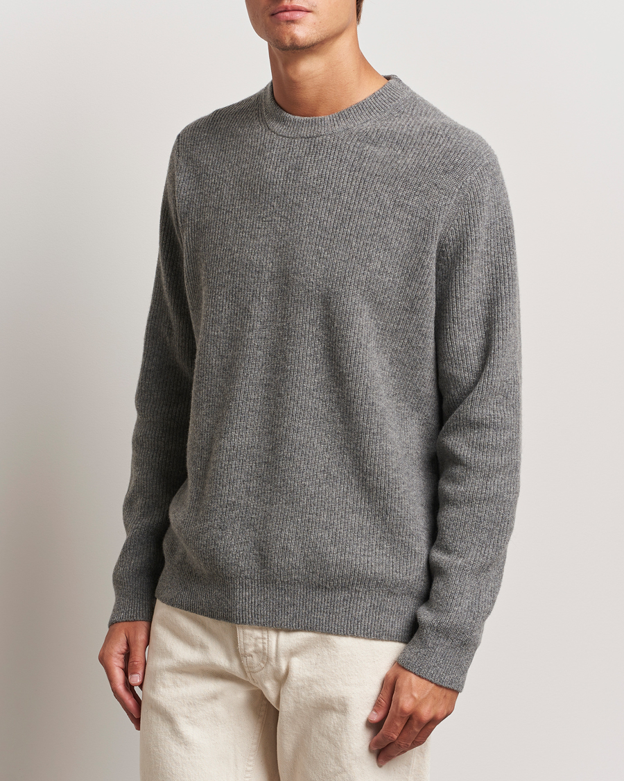 Uomini | Maglioni a maglia | Samsøe Samsøe | Isaks Knitted Crew Neck Dark Grey Melange