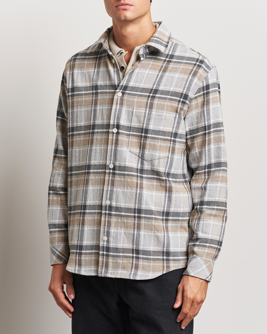 Uomini |  | Samsøe Samsøe | Damon Checked Shirt Beige/Grey