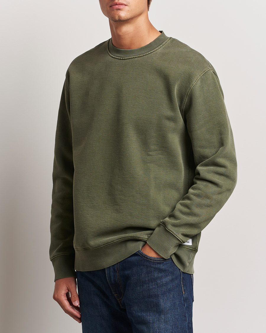 Uomini | Maglieria | Samsøe Samsøe | Pigment Dyed Crew Neck Sweatshirt Forest Night