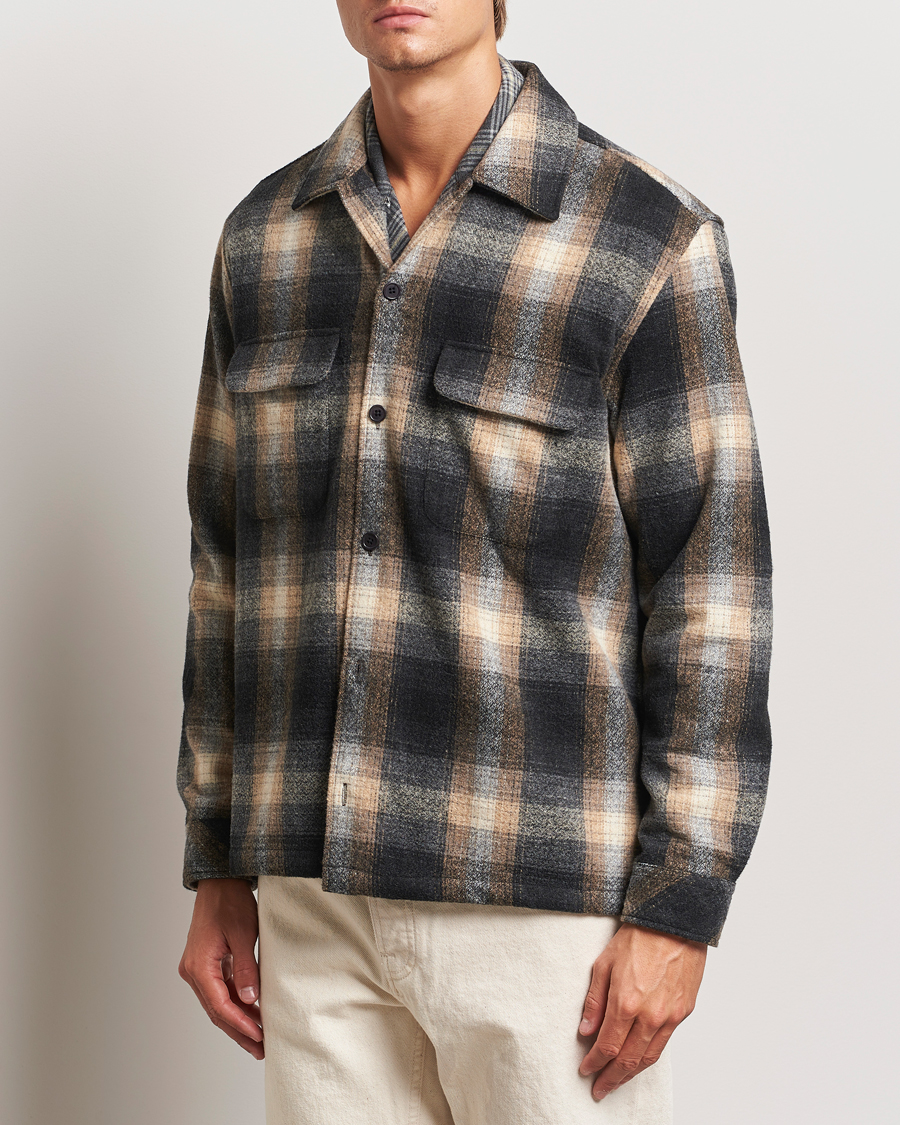 Uomini | Samsøe Samsøe | Samsøe Samsøe | Castor Checked Overshirt Petrified Brown