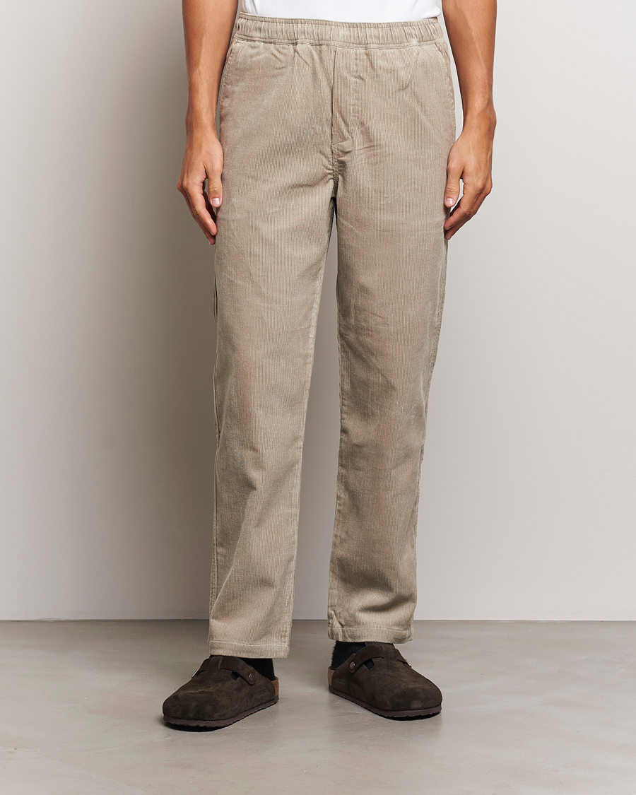 Uomini |  | Samsøe Samsøe | Jabari Corduroy Drawstring Trousers Abbey Stone