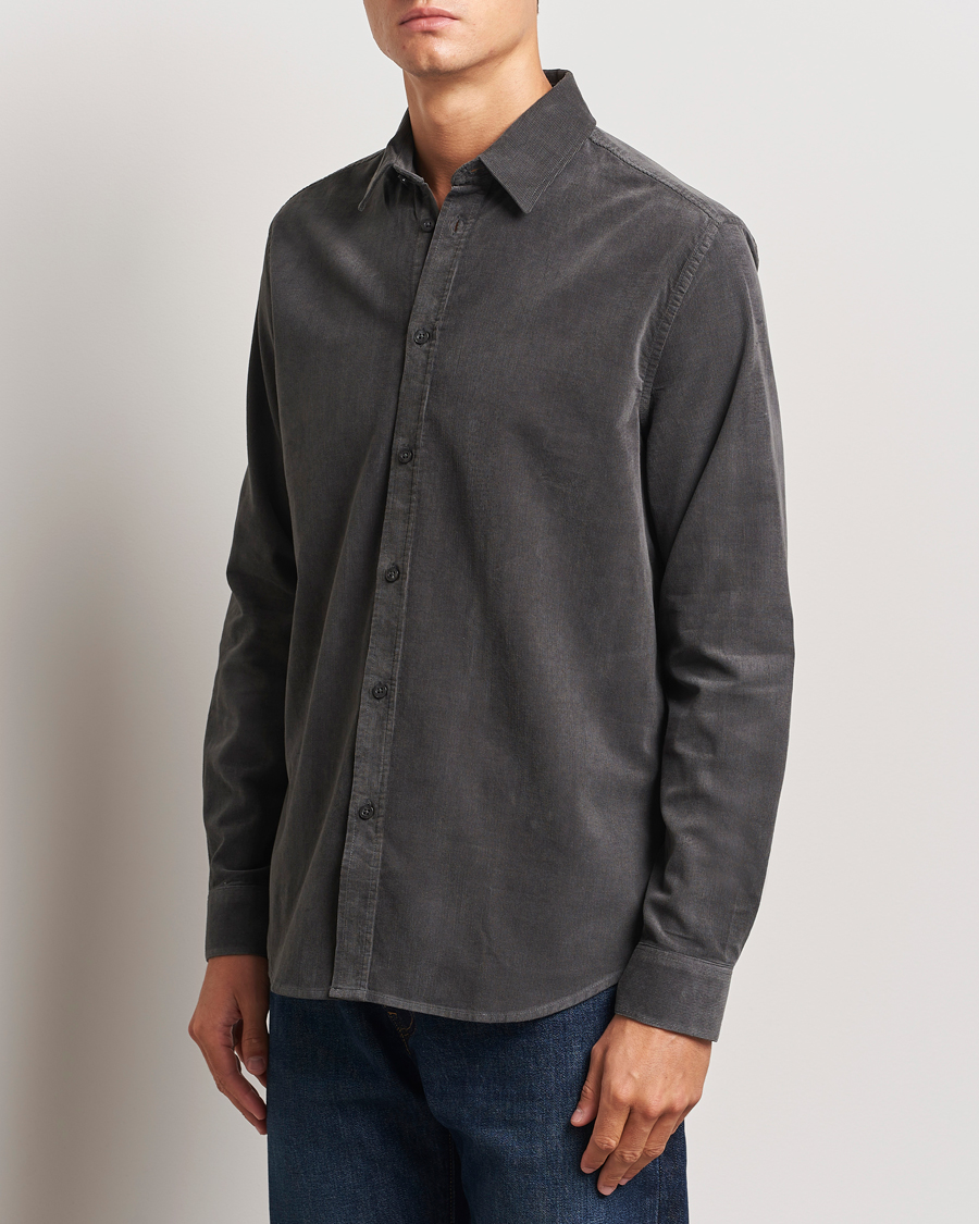 Uomini | Casual | Samsøe Samsøe | Liam Baby Cord Shirt Volcanic Ash