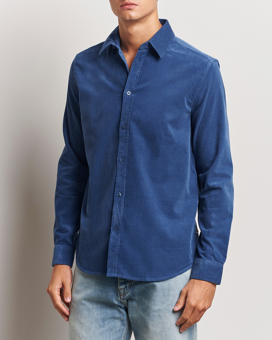 Uomini | Casual | Samsøe Samsøe | Liam Baby Cord Shirt True Navy