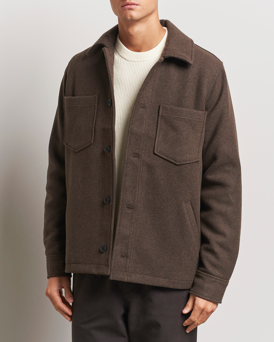 Uomini |  | Samsøe Samsøe | Pally Padded Shirt Jacket Chocolate Brown