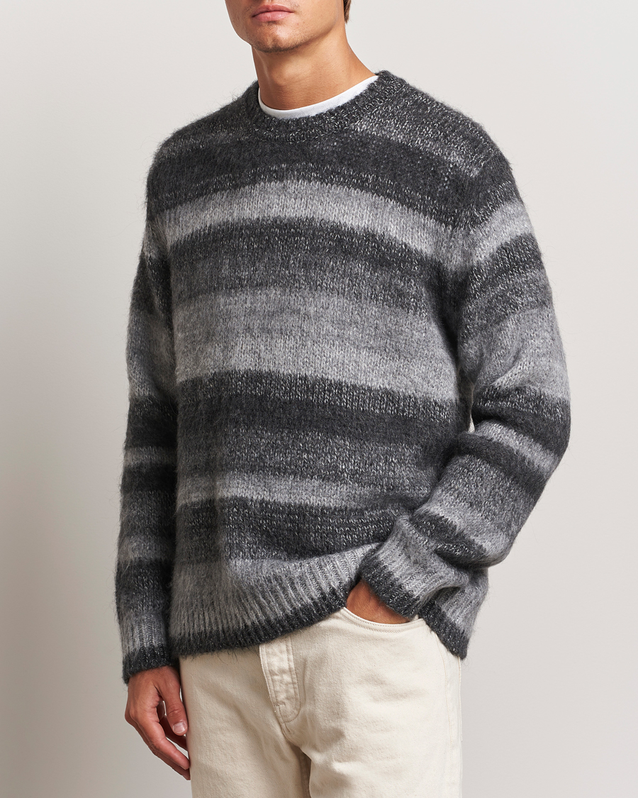 Uomini |  | Samsøe Samsøe | Saarin Mohair Striped Sweater Grey