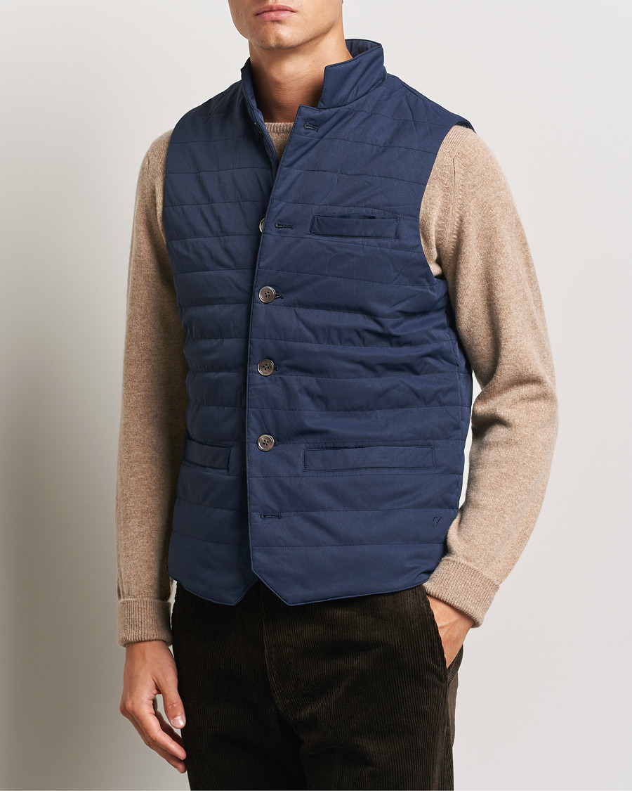 Uomini | Novita' | Stenströms | Dressed Mid Layer Twill Gilet Navy