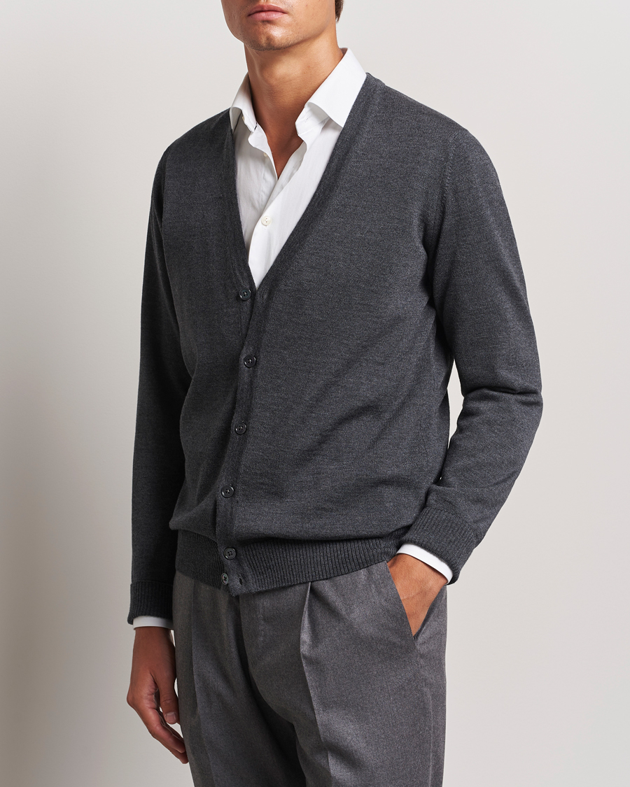 Uomini |  | Stenströms | Merino Cardigan Dark Grey