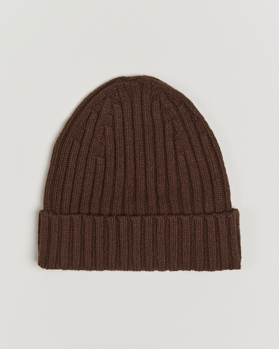 Uomini |  | Stenströms | Ribbed Cotton/Cashmere Hat Brown