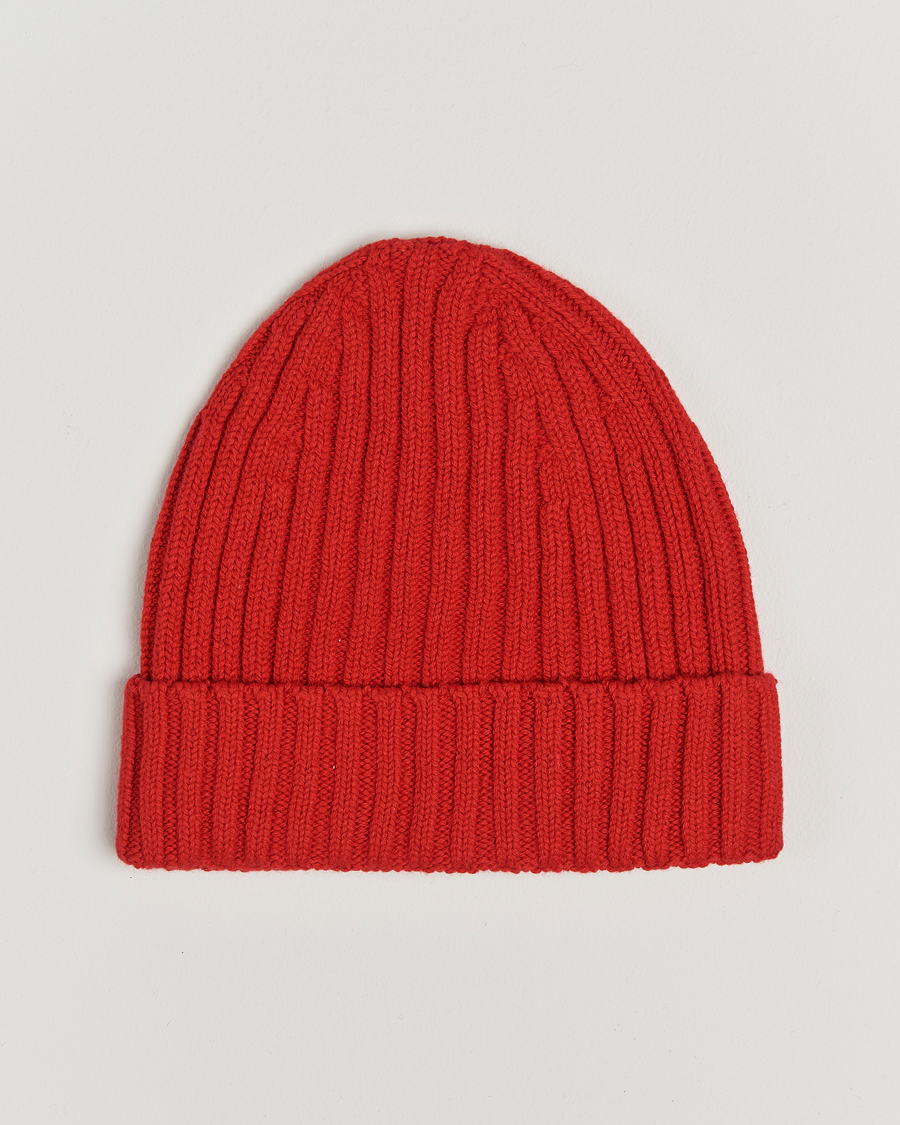 Uomini |  | Stenströms | Ribbed Cotton/Cashmere Hat Red