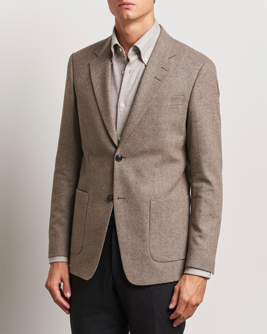 Uomini | Giacca da abito | Tiger of Sweden | Justin Brushed Wool Blazer Burlywood