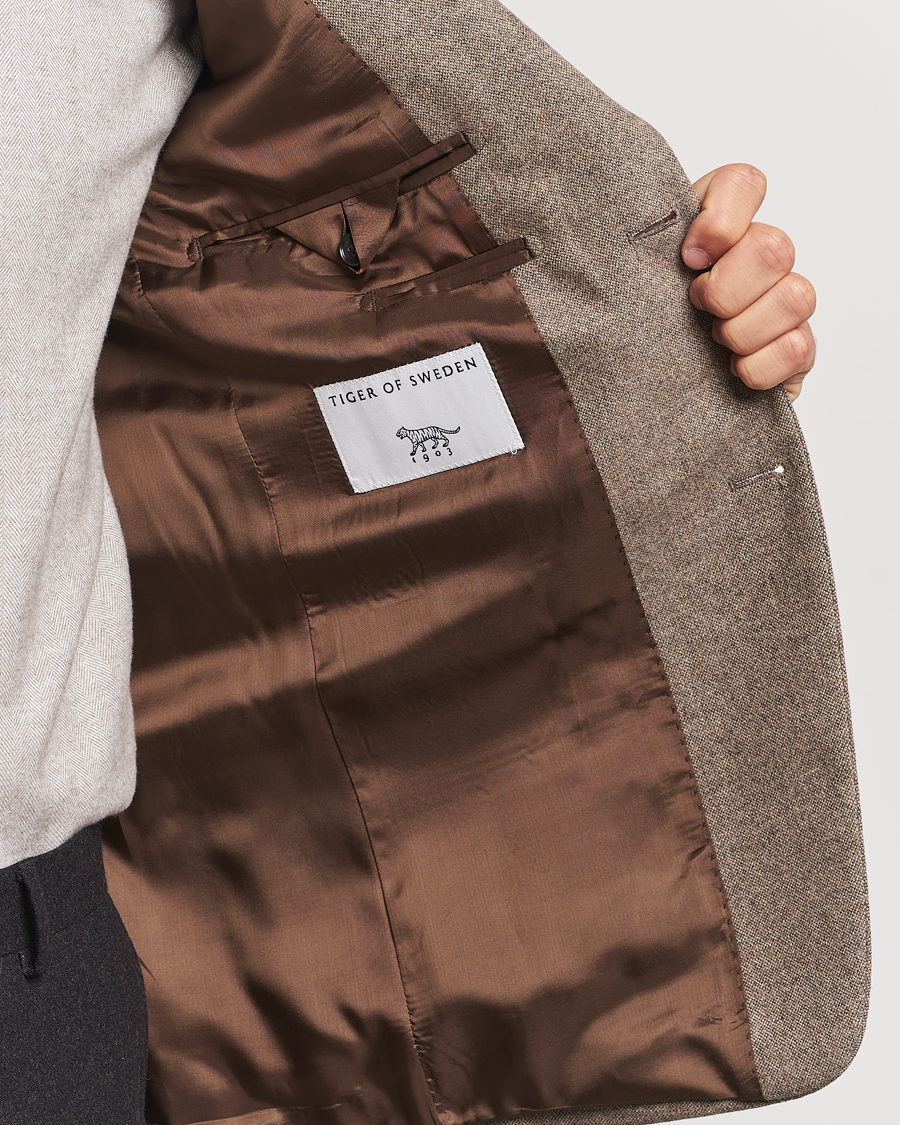 Uomini | Blazers | Tiger of Sweden | Justin Brushed Wool Blazer Burlywood