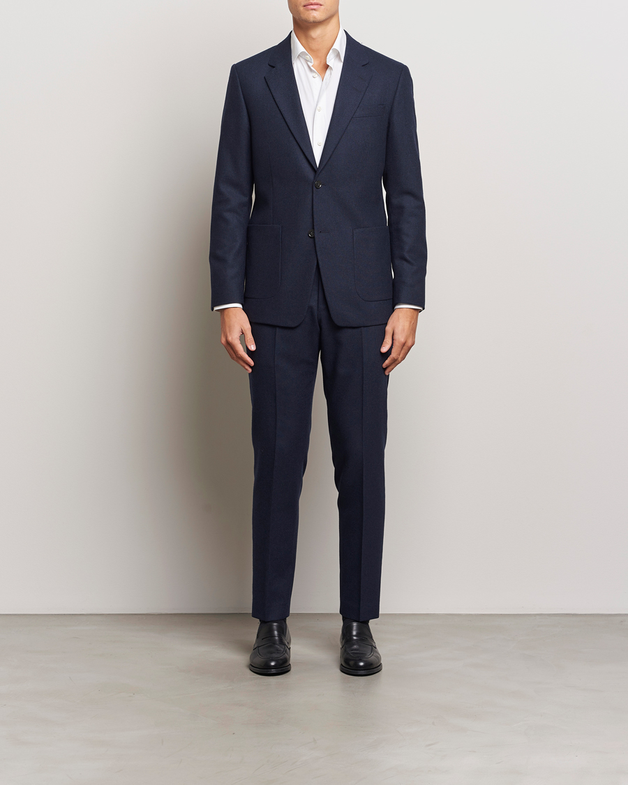 Uomini | Blazers | Tiger of Sweden | Justin Brushed Wool Blazer Sea Blue
