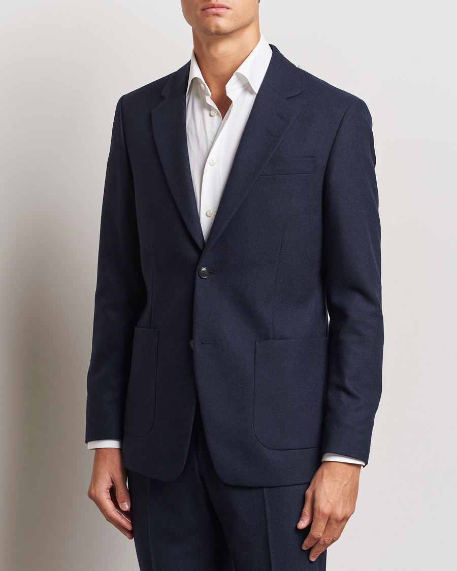 Uomini | Giacca da abito | Tiger of Sweden | Justin Brushed Wool Blazer Sea Blue