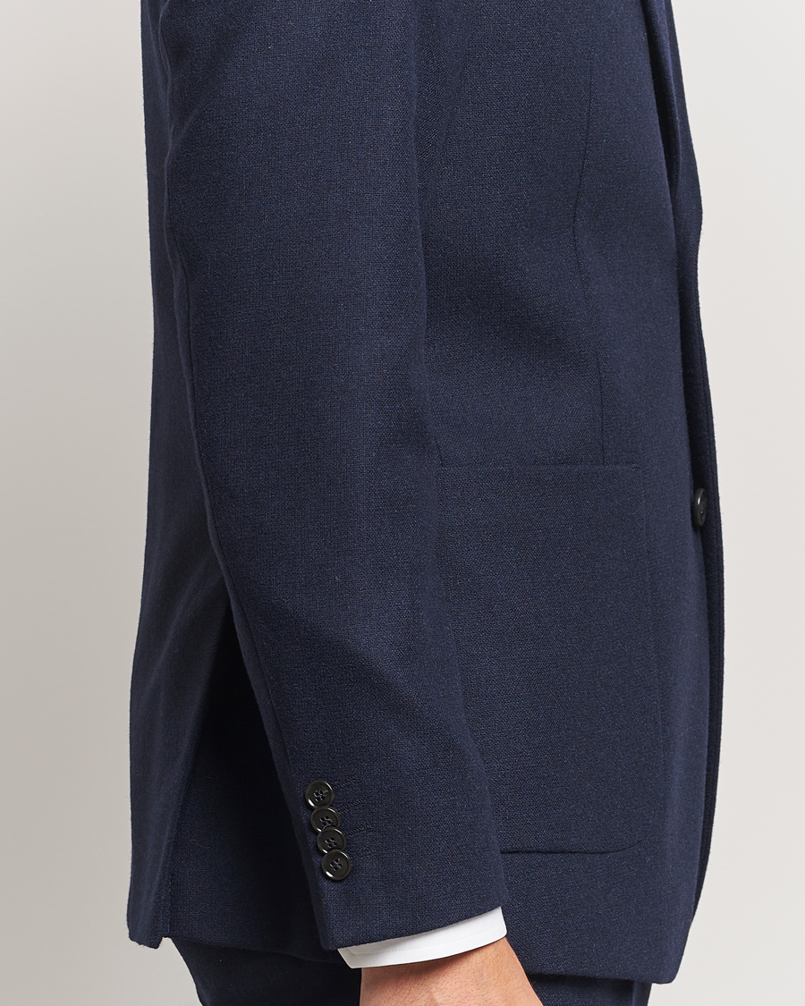 Uomini | Blazers | Tiger of Sweden | Justin Brushed Wool Blazer Sea Blue